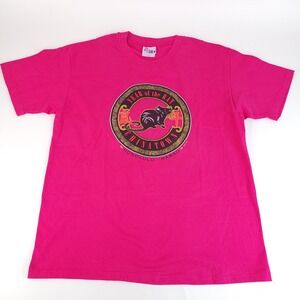 Vintage Year of The Rat Hawaii Shirt Mens Large Bright Pink 90s Single Stitch